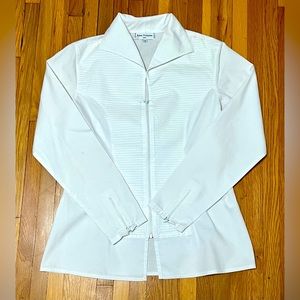 Anne Fontaine Woman’s 100% Cotton Zippered Top with Pleated Detail. Size 2.